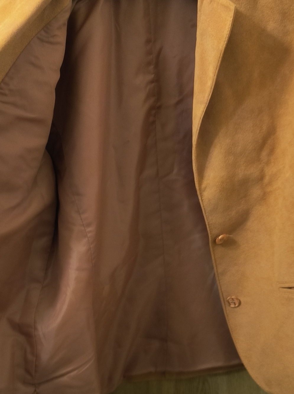 Vtg Samuel Robert by Peter Hatsi Androu Ultrasuede Blazer Camel Tan Size 14 - Picture 6 of 8